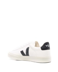 weiße und schwarze Leder niedrige Sneakers von Veja