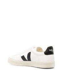 weiße und schwarze Leder niedrige Sneakers von Veja