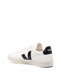 weiße und schwarze Leder niedrige Sneakers von Veja