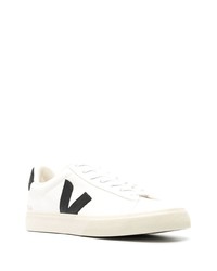 weiße und schwarze Leder niedrige Sneakers von Veja