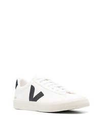 weiße und schwarze Leder niedrige Sneakers von Veja