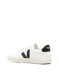 weiße und schwarze Leder niedrige Sneakers von Veja