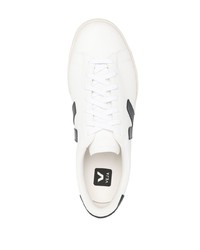 weiße und schwarze Leder niedrige Sneakers von Veja