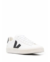 weiße und schwarze Leder niedrige Sneakers von Veja