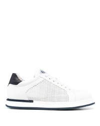 weiße und schwarze Leder niedrige Sneakers von Casadei