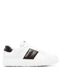 weiße und schwarze Leder niedrige Sneakers von Church's