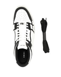 weiße und schwarze Leder niedrige Sneakers von Amiri