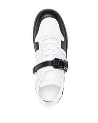 weiße und schwarze Leder niedrige Sneakers von 1017 Alyx 9Sm