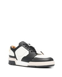 weiße und schwarze Leder niedrige Sneakers von Buscemi