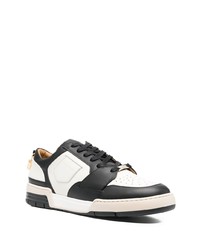 weiße und schwarze Leder niedrige Sneakers von Buscemi
