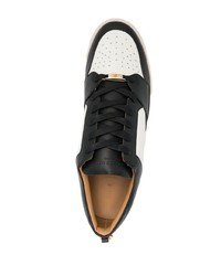 weiße und schwarze Leder niedrige Sneakers von Buscemi
