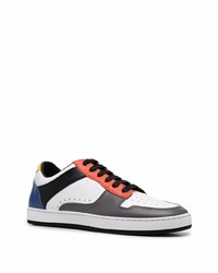 weiße und schwarze Leder niedrige Sneakers von Paul Smith