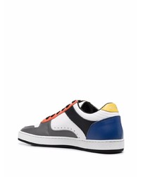 weiße und schwarze Leder niedrige Sneakers von Paul Smith