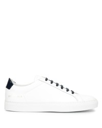 weiße und schwarze Leder niedrige Sneakers von Common Projects