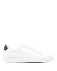 weiße und schwarze Leder niedrige Sneakers von Common Projects