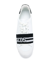 weiße und schwarze Leder niedrige Sneakers von Gcds