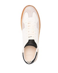 weiße und schwarze Leder niedrige Sneakers von Officine Creative