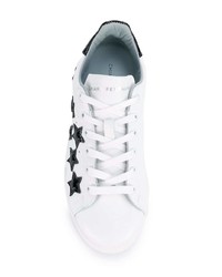 weiße und schwarze Leder niedrige Sneakers von Chiara Ferragni