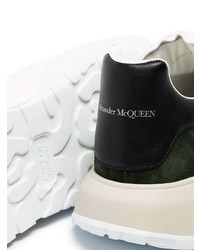 weiße und schwarze Leder niedrige Sneakers von Alexander McQueen