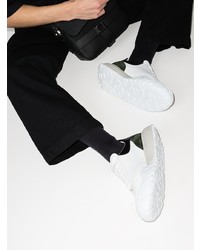 weiße und schwarze Leder niedrige Sneakers von Alexander McQueen