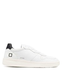 weiße und schwarze Leder niedrige Sneakers von D.A.T.E