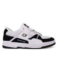 weiße und schwarze Leder niedrige Sneakers von DC Shoes