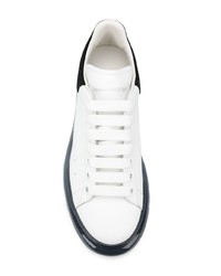 weiße und schwarze Leder niedrige Sneakers von Alexander McQueen