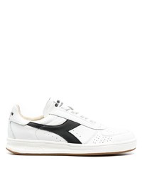 weiße und schwarze Leder niedrige Sneakers von Diadora