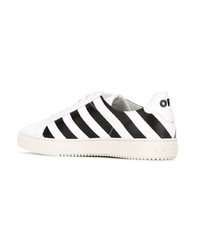 weiße und schwarze Leder niedrige Sneakers von Off-White