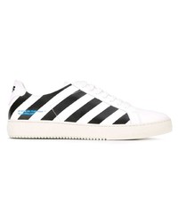 weiße und schwarze Leder niedrige Sneakers von Off-White