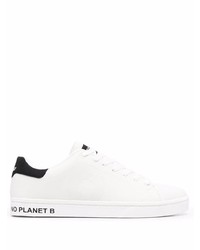weiße und schwarze Leder niedrige Sneakers von ECOALF