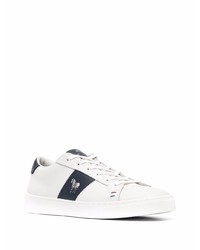 weiße und schwarze Leder niedrige Sneakers von PS Paul Smith