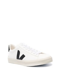 weiße und schwarze Leder niedrige Sneakers von Veja