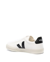 weiße und schwarze Leder niedrige Sneakers von Veja