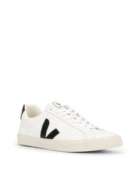 weiße und schwarze Leder niedrige Sneakers von Veja