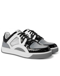 weiße und schwarze Leder niedrige Sneakers von Fendi