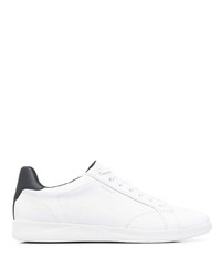 weiße und schwarze Leder niedrige Sneakers von Geox