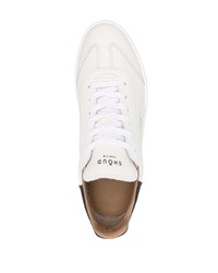 weiße und schwarze Leder niedrige Sneakers von Ghoud