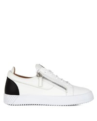 weiße und schwarze Leder niedrige Sneakers von Giuseppe Zanotti