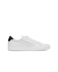 weiße und schwarze Leder niedrige Sneakers von Givenchy