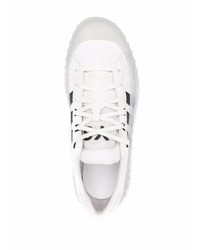 weiße und schwarze Leder niedrige Sneakers von Y-3