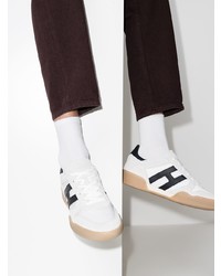 weiße und schwarze Leder niedrige Sneakers von Hogan