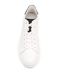 weiße und schwarze Leder niedrige Sneakers von Hogan