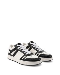 weiße und schwarze Leder niedrige Sneakers von Jimmy Choo