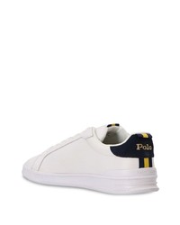 weiße und schwarze Leder niedrige Sneakers von Polo Ralph Lauren