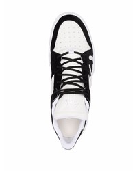 weiße und schwarze Leder niedrige Sneakers von Giuseppe Zanotti