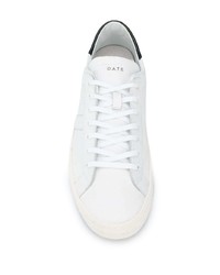 weiße und schwarze Leder niedrige Sneakers von D.A.T.E