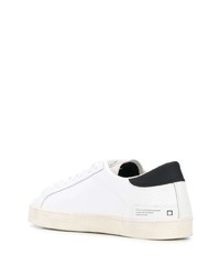 weiße und schwarze Leder niedrige Sneakers von D.A.T.E