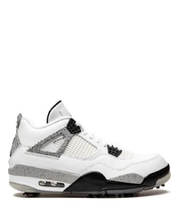 weiße und schwarze Leder niedrige Sneakers von Jordan