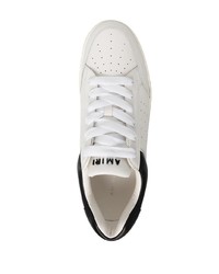 weiße und schwarze Leder niedrige Sneakers von Amiri